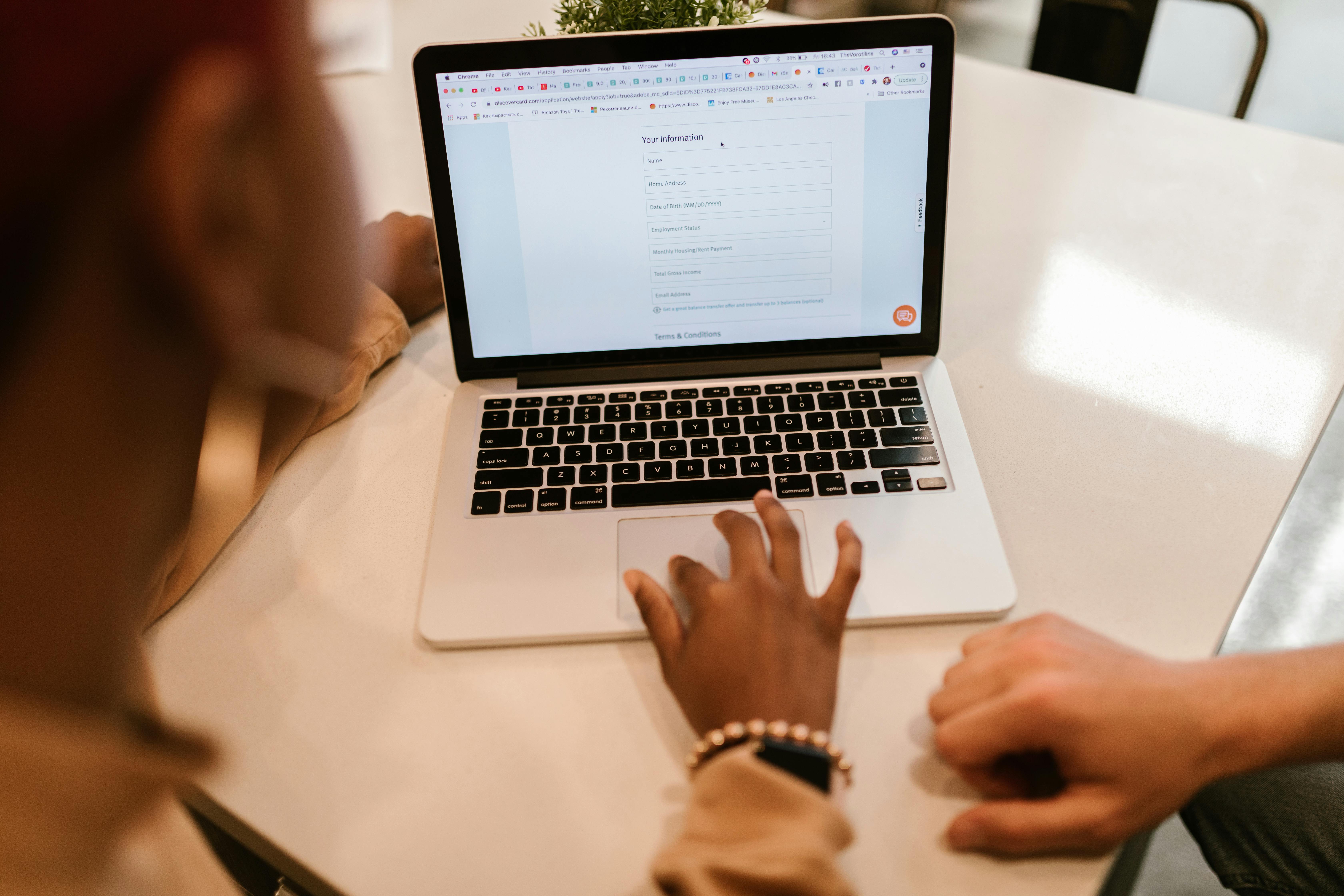 Submitting information online