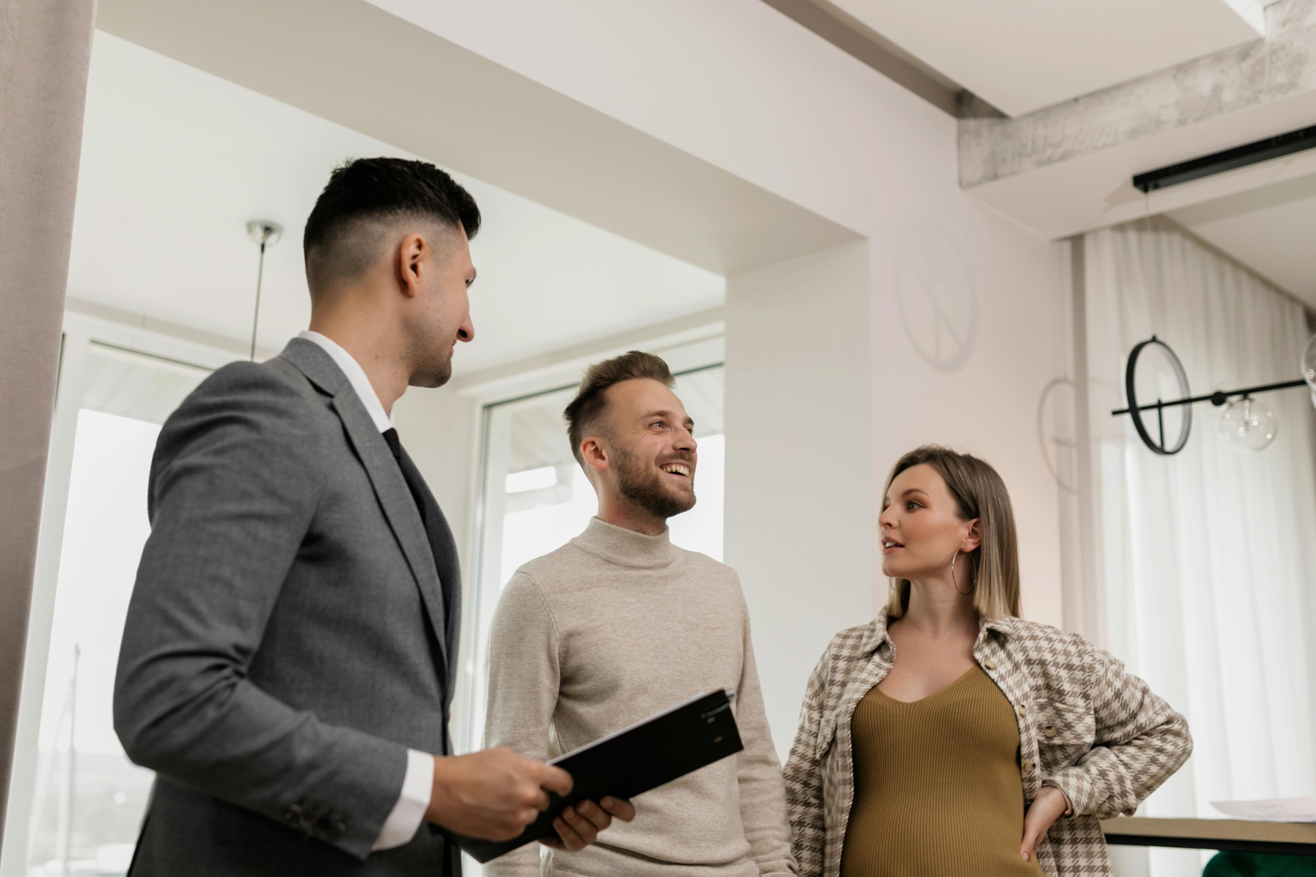 Reviewing a home offer with sellers